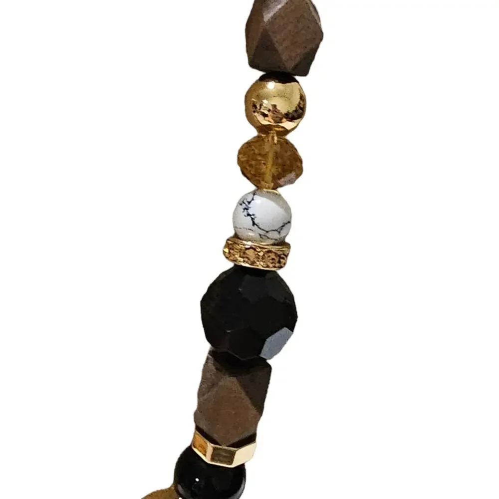Kate Spade Chunky Beaded Neutral Statement Necklace‎